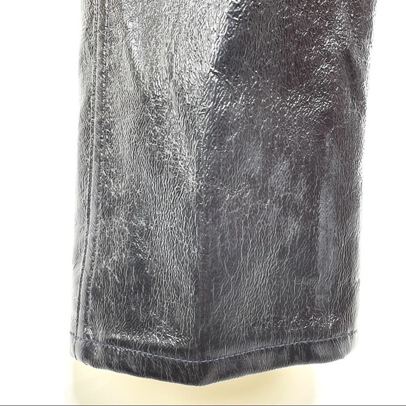 RARE Vintage Wrangler Black Leather vinyl pleather wax Denim Jeans 7 x 32 - Picture 6 of 12